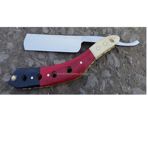 Cuchillo de acero de afeitar recto con mango de madera para afeitar la garganta, herramienta profesional de salón de peluquería - Product Image 1