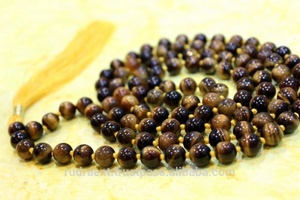 ลูกประคำไทเกอร์อาย โยคะ มาลา ลูกปัดเชื่อมต่อกัน ลูกประคำธรรมชาติ สไตล์โบฮีเมียน หินกึ่งมีค่า ขนาด 8 มม. สร้อยคอพุทธศาสนา ของขวัญสำหรับงานปาร์ตี้ - Product Image 5