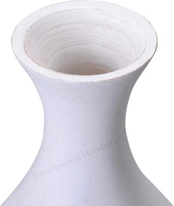 Fabricante exportador bajo precio antiguo hogar decorativo hecho a mano de madera florero de mesa Natural Mango madera piso florero regalo - Product Image 2