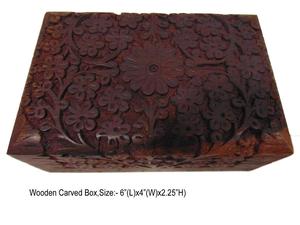 Cajas de madera talladas a mano antiguas al por mayor cajas talladas en la India - Product Image 3