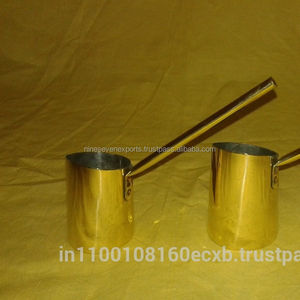 หม้อโลหะชงชาตุรกี,ทองเหลืองบริสุทธิ์อาหรับกรีกของขวัญชุดหัตถกรรมหม้อกาแฟตุรกีเตาแกะสลัก - Product Image 3