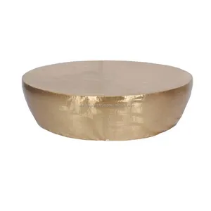 Mesa de centro de aluminio grande de oro martillado estilo tradicional sala de estar muebles para el hogar Material de Metal - Product Image 1
