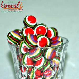 ร้อนที่กำหนดเองทำขนาดเล็ก MOQ สีเขียวหลายสีที่ทำด้วยมือลายเรซินอะคริลิคลูกปัดพลาสติก - Product Image 6