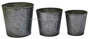 Pot de fleurs rond en métal de qualité supérieure, revêtement PE, style américain, pour jardin, maison, patio, bureau - Pour fleurs et plantes - Product Image 6