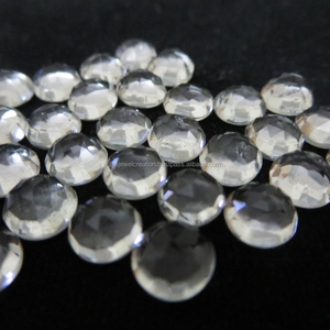 6mm Naturel Blanc Cristal Quartz Rose Coupe Ronde Calibré Lâche Cabochon En Gros Boutique Fabrication Bijoux Personnalisés À La Main - Product Image 1