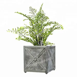 Maceta de Metal para jardín, caja grande de Zinc para exteriores, maceta decorativa para flores, accesorios de decoración para exteriores