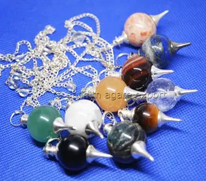 Ball Gemstone Pendulum Quartz Feng Shui Aashim Agate Latest 2018 Mix Assorted Gemstone Ball Pendulum Dowsing Pendulum IN;7903232