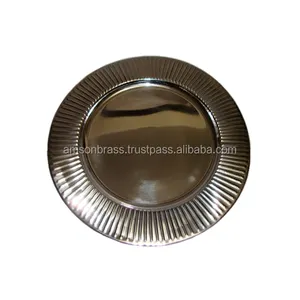금속 스테인레스 스틸 충전기 플레이트 친환경 기능 크롬 완료 충전기 플레이트 접시 접시