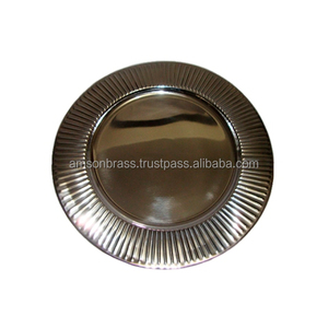 Plaque de chargement en acier inoxydable en métal caractéristique écologique plaque de chargement chromée assiettes - Product Image 1