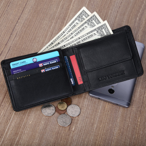 Hot Sale Stylish Olive Leather <b>Trifold</b> RFID <b>Wallet</b> for Men with Secure Closure and Multiple Compartments Available For Sale - Product Image 2