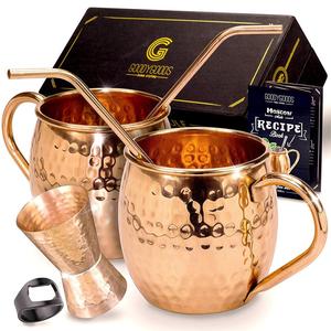 Tasses en cuivre droites antiques pour une boisson saine - Product Image 6