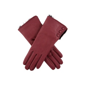 Guantes de cuero de Invierno para mujer con puños de piel Clásica Pantalla táctil de piel de cordero Compatible Elegante y cálido - Product Image 1