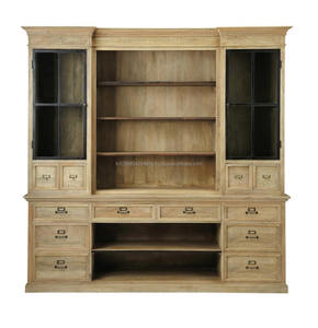 Indian <b>Oak</b> Natural Finish Wooden Kitchen <b>Cabinet</b> for Dining Room - Product Image 1