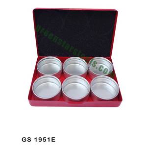 Caja de almacenamiento de aluminio coloreada con contenedores superiores transparentes GS 1751d Herramientas de joyería para joyeros - Product Image 1