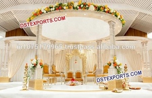 Boda madera tallada Palacio Mandap boda india ocho pilares dobles de madera MandapWedding hecho a mano Simple madera Mandap EE. UU. - Product Image 2