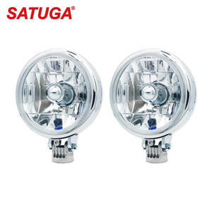 Boîtier en plastique avec phare rond chromé H3 H4 Spot Offroad pour camion Voiture ancienne - Product Image 1