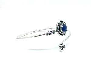 Handmade <b>Fashion</b> <b>Cuff</b> <b>Bracelet</b> Adjustable Oxidized Silver Bangles with Lapis Stone Luxury Jewelries - Product Image 2