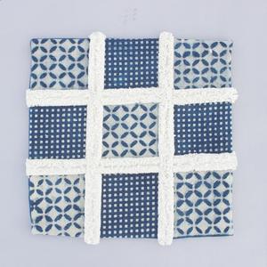Beautiful Indigo Printed square Type Indigo Daabu <b>Tufted</b> Hand Dyed 45 X 45 CM <b>Cushion</b> <b>Cover</b> - Product Image 5