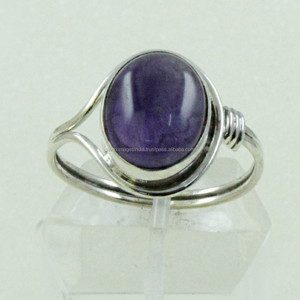 Bague en argent sterling 925 faite à la main pierre d'améthyste bijoux en argent - Product Image 3