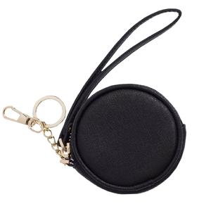Women's Round Shape Leather <b>Coin</b> <b>Purse</b> <b>Coin</b> Holder With Key Ring - Product Image 1