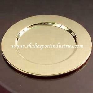 Assiette ronde en aluminium plaqué or peinte à la main style américain vaisselle de mariage assiette avec taille personnalisée - Product Image 2