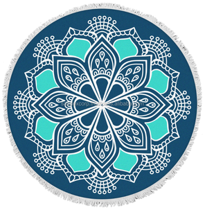 Serviette de plage avec beau design imprimé Serviette de plage ronde Mandala pour pique-nique et plage d'Inde - Product Image 1