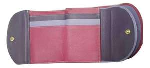 Portefeuille pour femmes en cuir véritable avec fonction RFID Fleurs brodées et diamants Doublure en polyester à motifs bonbon - Product Image 4