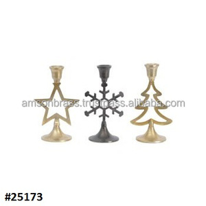 Ensemble de 2 bougeoirs en métal pour fête d'anniversaire, décoration de luxe en forme de feuille, bougeoir à pilier / bougeoir décoratif - Product Image 3