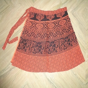 กระโปรงมินิผ้าฝ้ายพิมพ์ลายโบฮีเมียน,กระโปรงมินิ Rajsthani พิมพ์ลายสำหรับสุภาพสตรี - Product Image 3