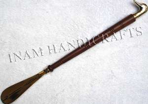 สวยงามและออกแบบ Swan Handle Shoe Horn, Designer ไม้และทองเหลืองช้อน Lifter/ฮอร์นรองเท้า - Product Image 2