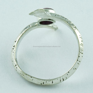 Diseño de serpiente Ruby ágata piedra hecho a mano anillo de Plata de Ley 925 mayorista India - Product Image 4
