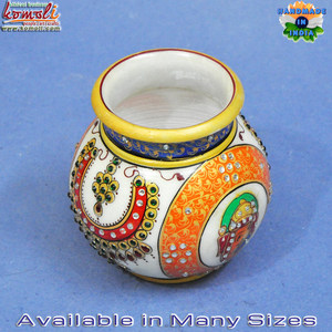 Articles cadeaux en marbre de kalash, cloutée et décorée de mariage indien, 1 pièce - Product Image 3