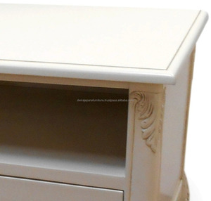 ห้องนั่งเล่นบ้านเฟอร์นิเจอร์ไม้สีขาวทีวียืนสไตล์ฝรั่งเศส - Product Image 6