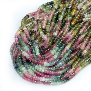 Brin de perles en pierres semi-précieuses Tourmaline, bijoux à facettes multiples, pierres précieuses - Product Image 3