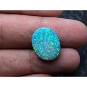 Cabujón de forma ovalada doblete de ópalo australiano natural - Product Image 1
