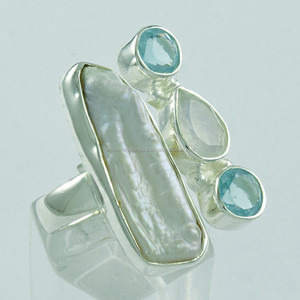 925ประดับเพชรหลายเม็ดทำด้วยมือเงินสเตอร์ลิงปรับขนาดได้ตรง - Product Image 2