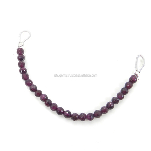 ลูกปัดโกเมนสีแดงกลมเหลี่ยมเพชรพลอยขนาด4มม. 24ชิ้นความยาว3.6นิ้ว4.55 CTS สำหรับทำเครื่องประดับ - Product Image 2