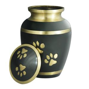 Nuevas Urnas Funerarias Clásicas Premium de Latón Mate Blanco con Huella de Pata para Cenizas de Mascotas, Metal Latón/Aluminio - Product Image 4