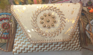 2024 nueva llegada estilo bohemio bolso de noche patrón geométrico bolso de mano al por mayor de Guru Kirpa Export House - Product Image 2