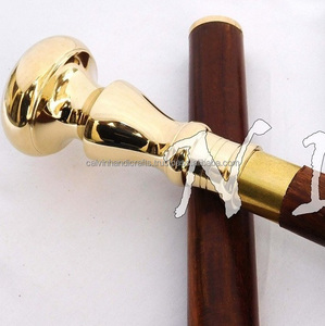 Estilo Vintage Latón Marino VICTORIAN Diseñador Mango Dorado Bastón Bastones Palo de madera - Product Image 1