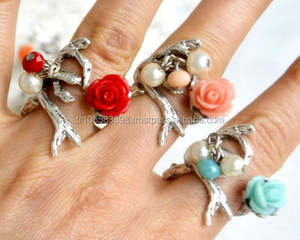 Elegante anillo de hoja de plata para mujer, joyería de moda de aleación - Product Image 4