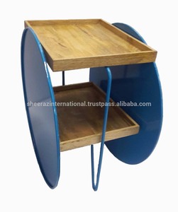 Modern Metal Wood Accent <b>Bar</b> <b>Table</b> Sustainable Contemporary Furniture in Farmhouse Style for Home <b>Kitchen</b> Hotel Hall - Product Image 2