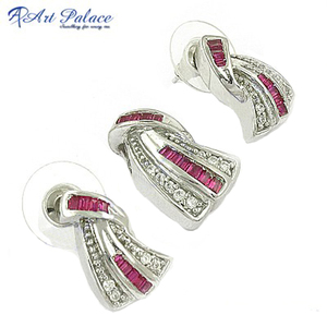 Ensemble de pendentif en argent sterling 925 fait à la main avec zircon à la mode pour fiançailles de mariage ou cadeau de fête - Product Image 2