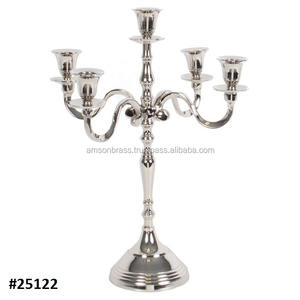 Portavelas decorativo de Metal, brazos hechos a mano, Material decorativo para uso en bodas, candelabro de aluminio, centro de mesa para bodas - Product Image 5
