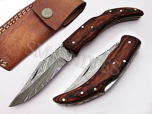 Cuchillo de bolsillo plegable de Damasco, 4 pulgadas (cerrado), hecho a mano, smf19 - Product Image 3