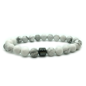 His and hers howlite and onyx couple bracelet handmade natural gem-stone beads <span class=keywords><strong>magnete</strong></span> 8mm gioielli di moda - Product Image 2