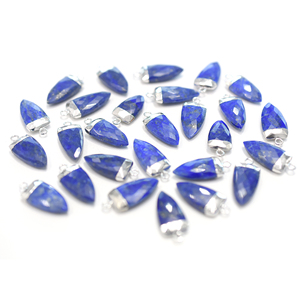 Lapislázuli de 19 a 21 MM con fianza, colgante Chapado en plata con forma de media Marquesa - Product Image 3