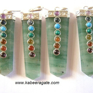 จี้รูปจักระอะเวนจูรีนสีเขียวจี้แฟชั่น - Product Image 1