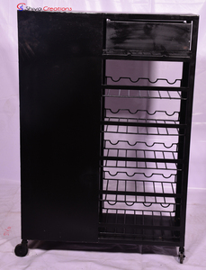 Industrial Vintage Metal Wood Wine Rack Cabinet Eco-friendly Handmade Living Room <b>Home</b> Furniture <b>for</b> Hotel Use Direct - Product Image 5