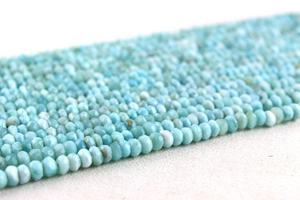 Rondelle de pierre naturelle Larimar de 13 pouces de Long, 1 brin, perles à facettes, bijoux en pierre bleue véritable de haute qualité - Product Image 3